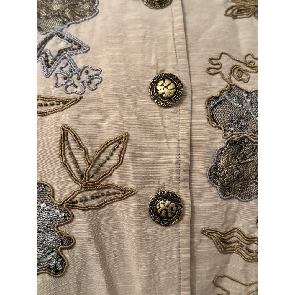 Indigo Moon Embellished Jacket Sz XL BOHO CHIC Embroidery beaded Artsy Old Money - Picture 2 of 9